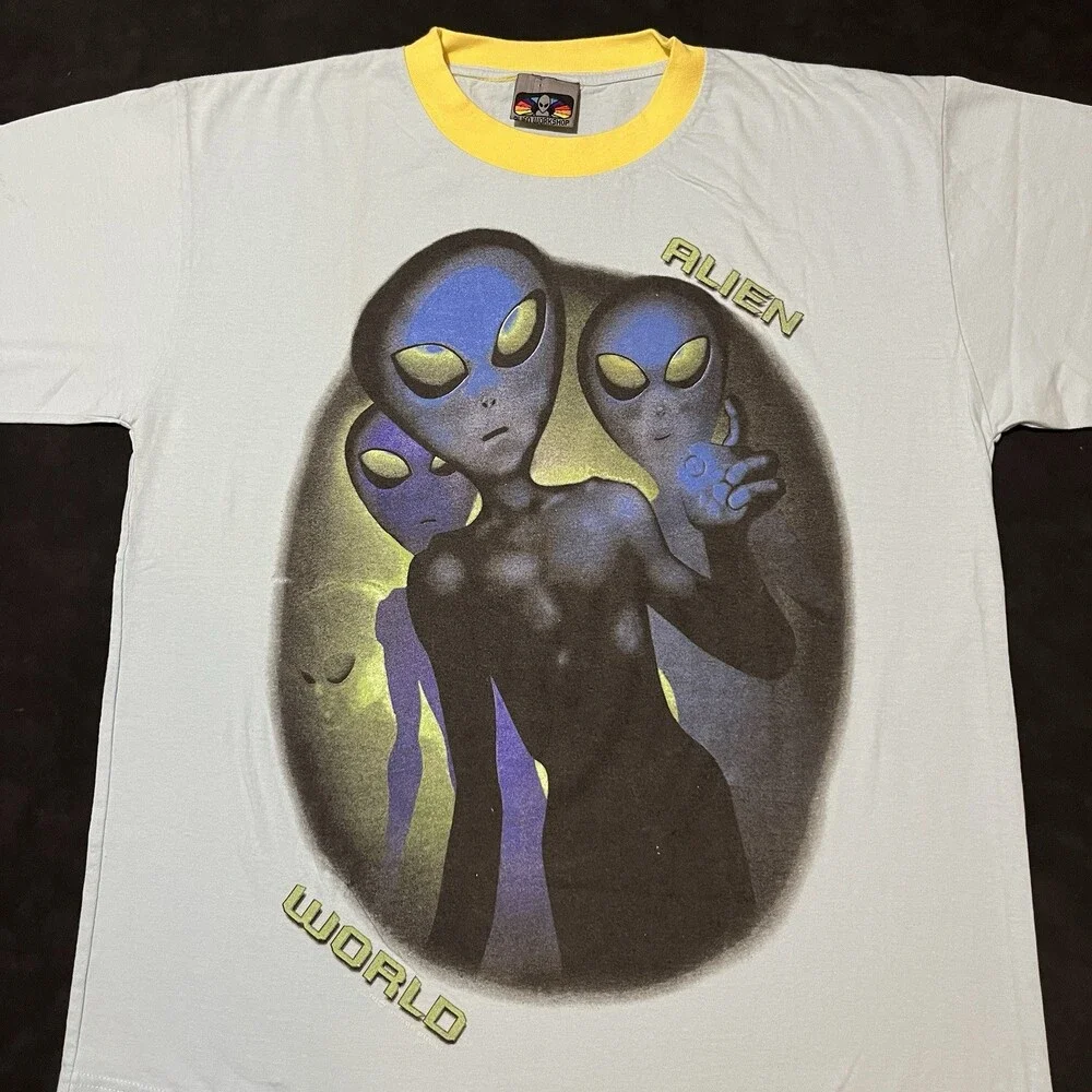 Vintage Alien Workshop Skateboards Shirt 90s Skate Tee Hook Ups Flip Birdhouse